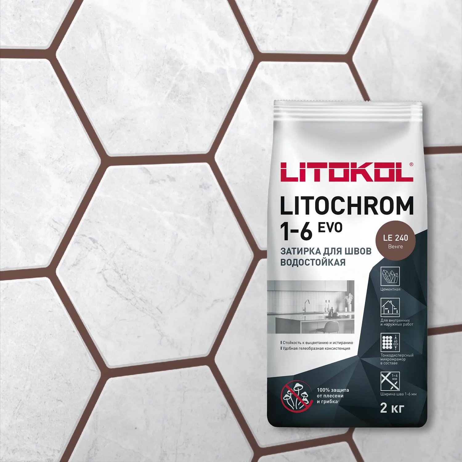 Litochrom 1-6 Evo LE.240 Венге 2кг LITOKOL