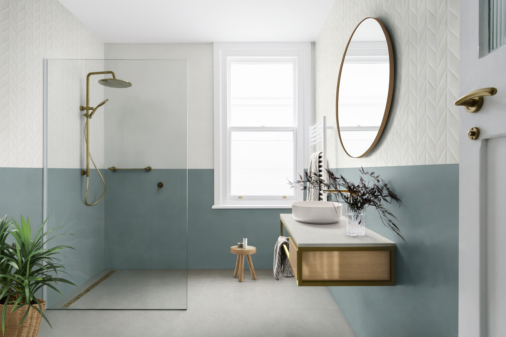 MP84 Flora Verde Struttura Spike 3D Rett 30x90 MARAZZI Italy