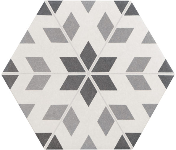 21357 Hexatile Harmony B&W 17,5x20 EQUIPE