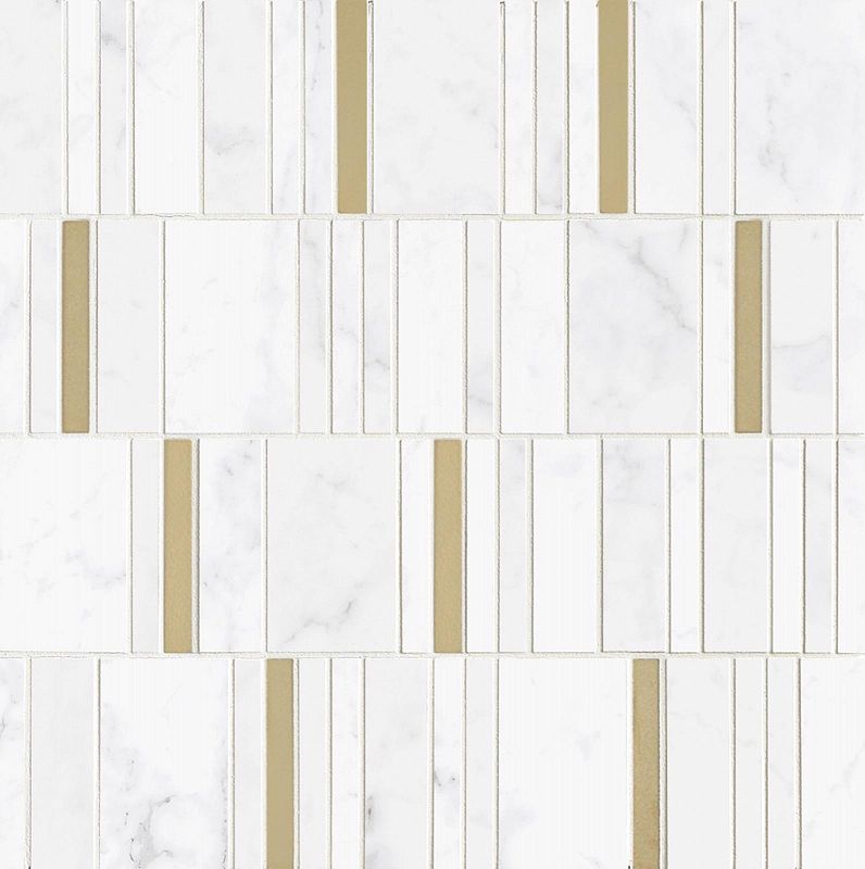M8HA Allmarble Wall Altissimo Mosaico Barcode Lux 40х40 MARAZZI Italy