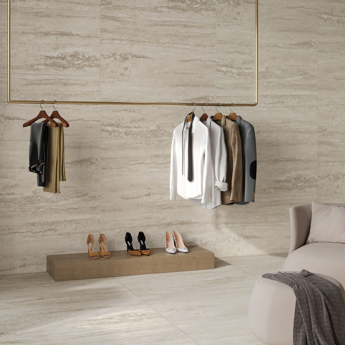 N12053 Stone Travertino Sense Beige Matt Str 60x120 Neodom фото 19