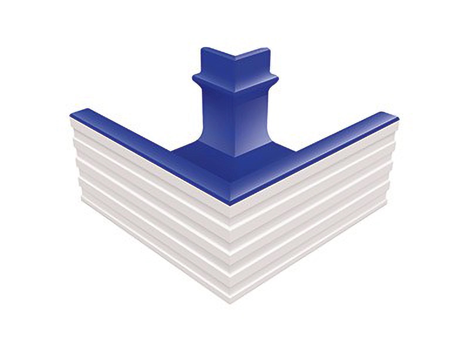KP147 Переливной лоток керамический наружный угол Cobalt 25,5x25,5 Serapool