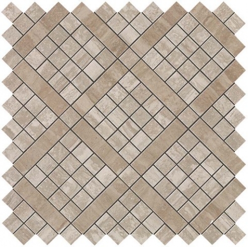 9MVB Marvel Travertino Silver Diagonal Mosaic 30.5x30.5 Atlas Concorde
