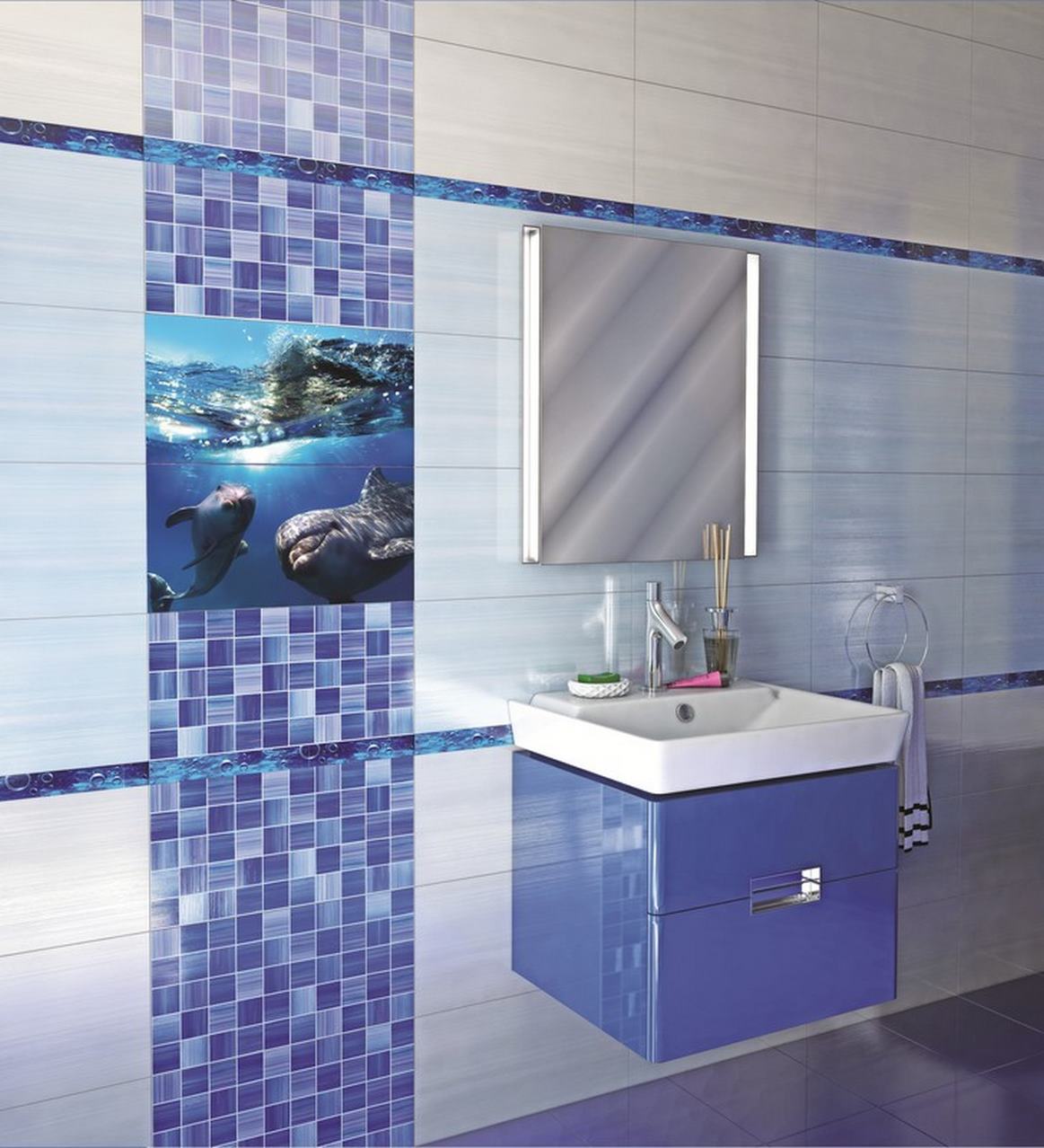 Бордюр Bubbles ultramarine 50x4 Laparet