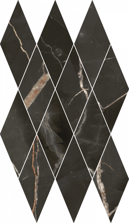 620110000208 Stellaris Absolut Black Mosaico Diamond Lux 28x48 Italon