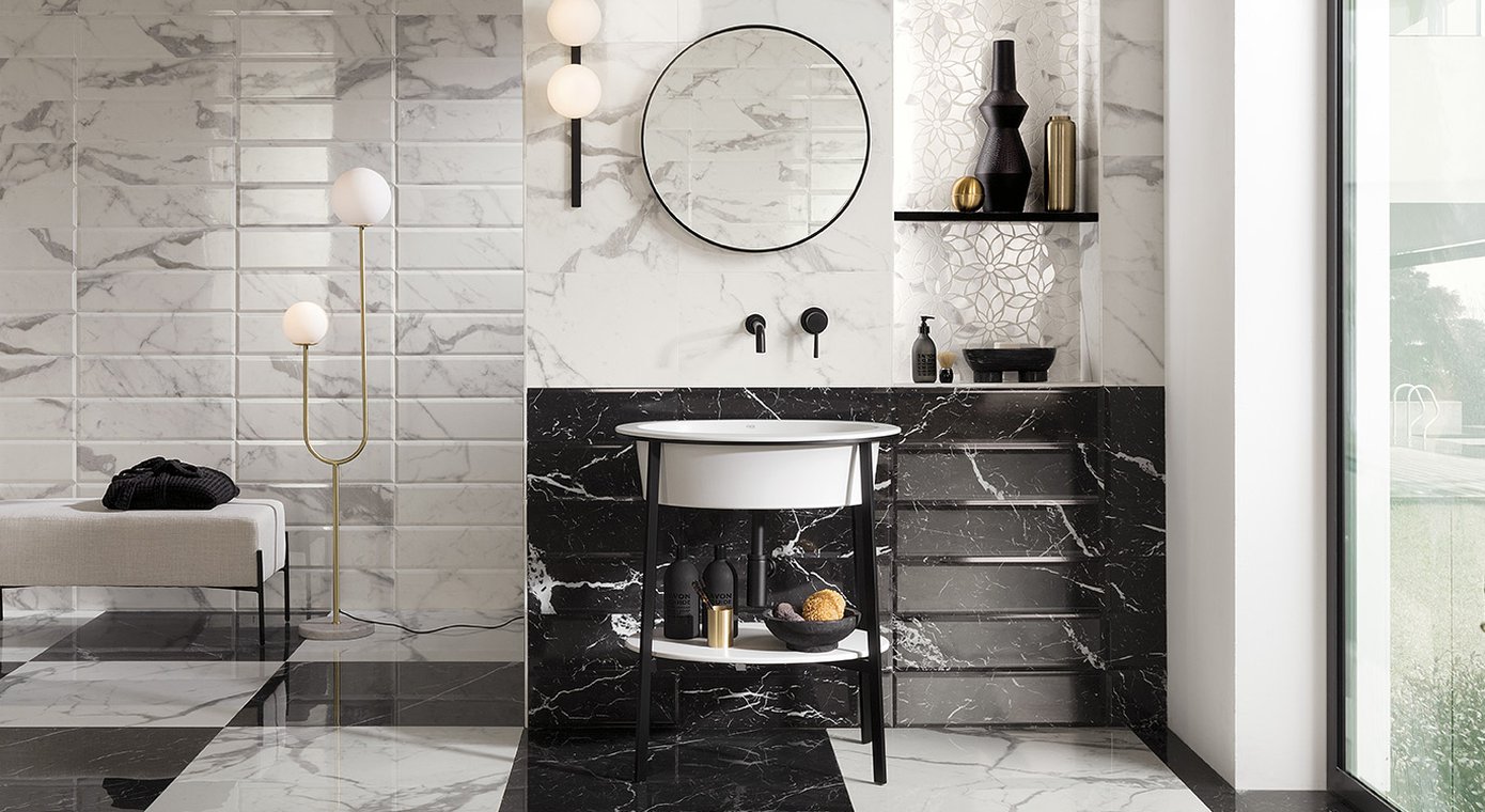 fQJ9 Roma Gold Onice Neve Gres Macromosaico 30x30 FAP Ceramiche