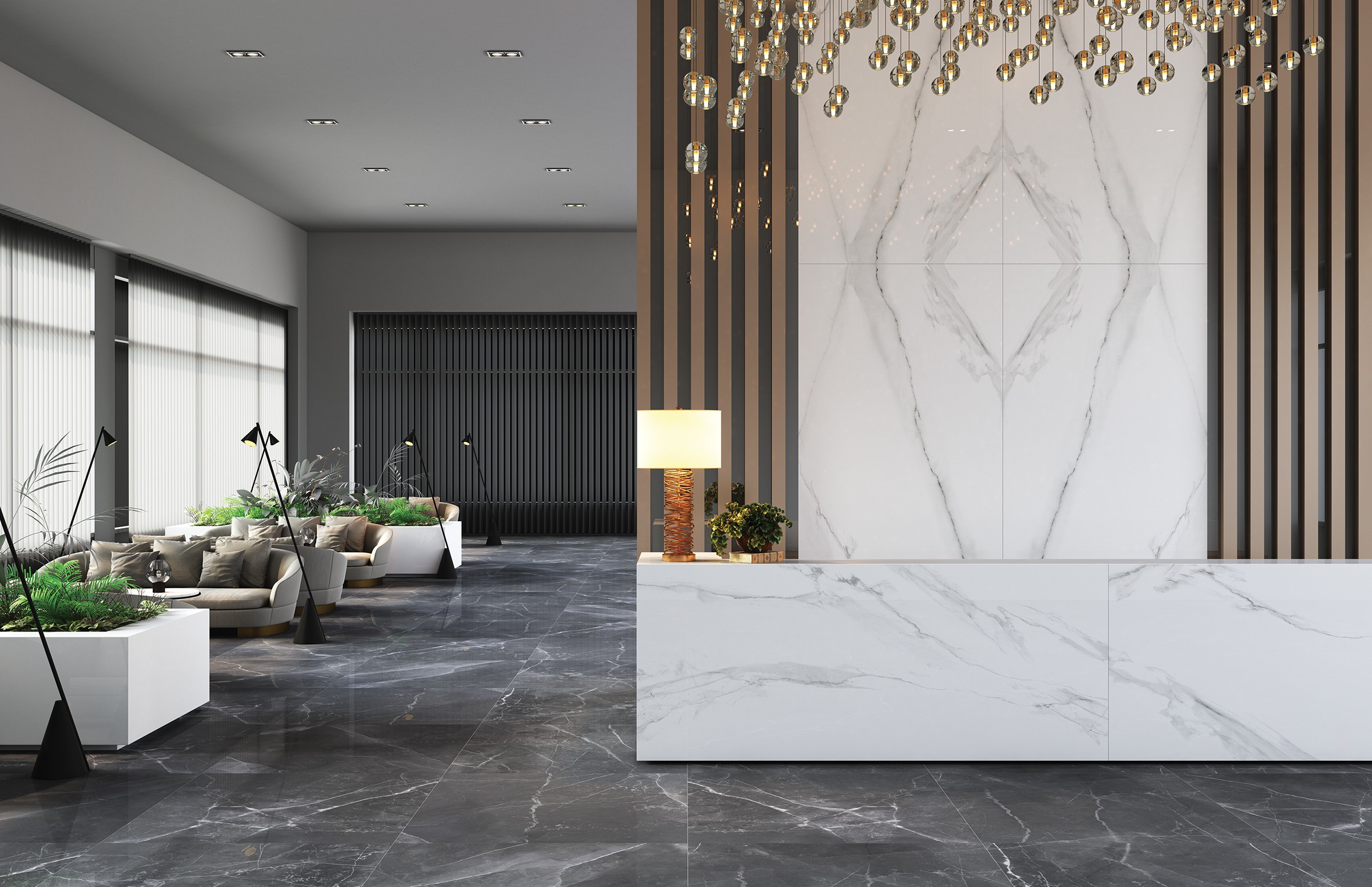 Amani Marble Dark Grey Polished Full Lappato 60x120 RAK Ceramics