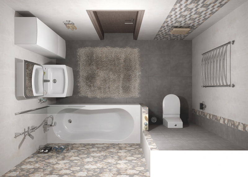 Fiori Grigio Бордюр металлизированный 1506-0101 6,5х60 Lasselsberger