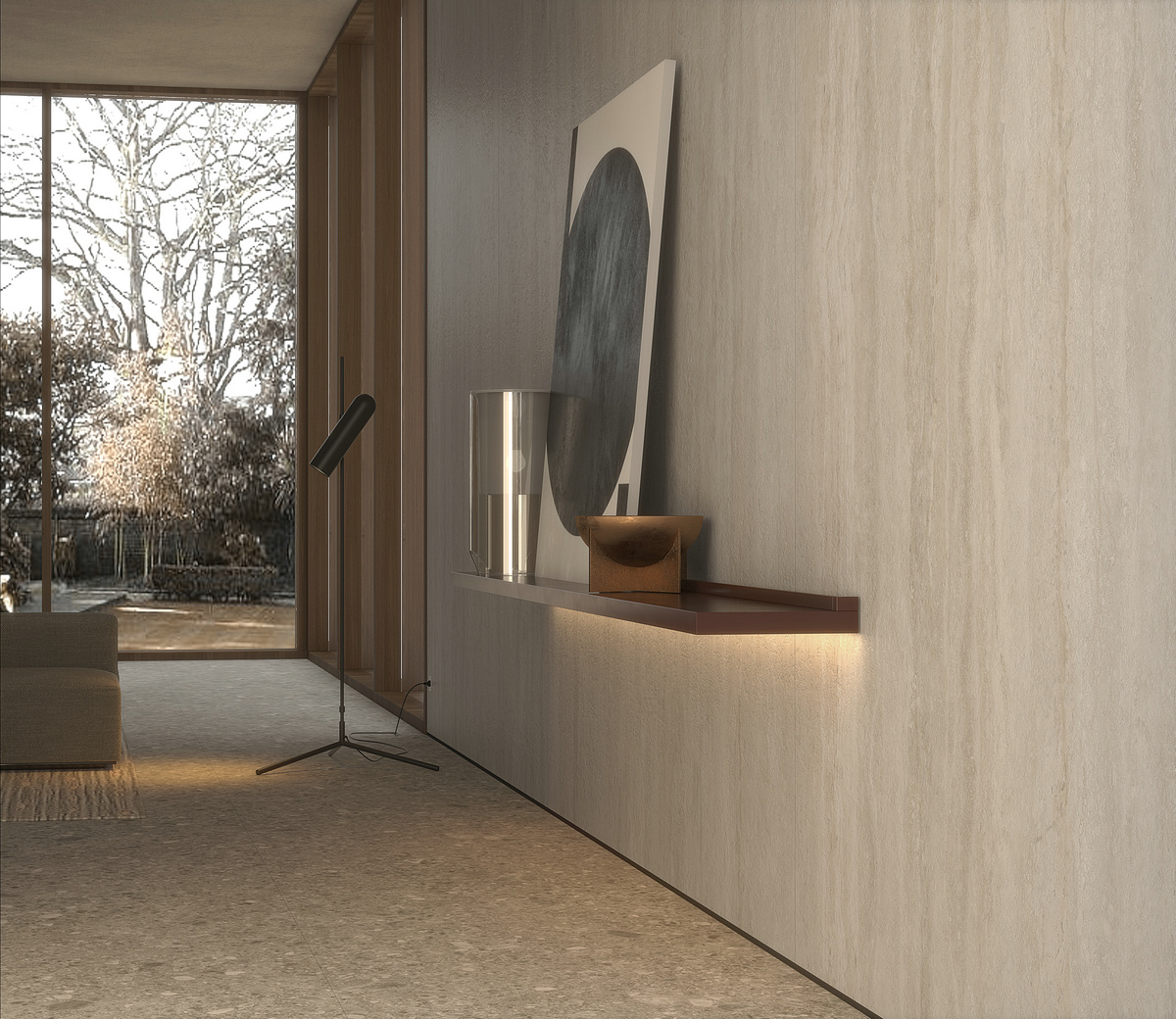 Cave Stone Beige White Спеченный камень 1200x2700x6 Delfone фото 6