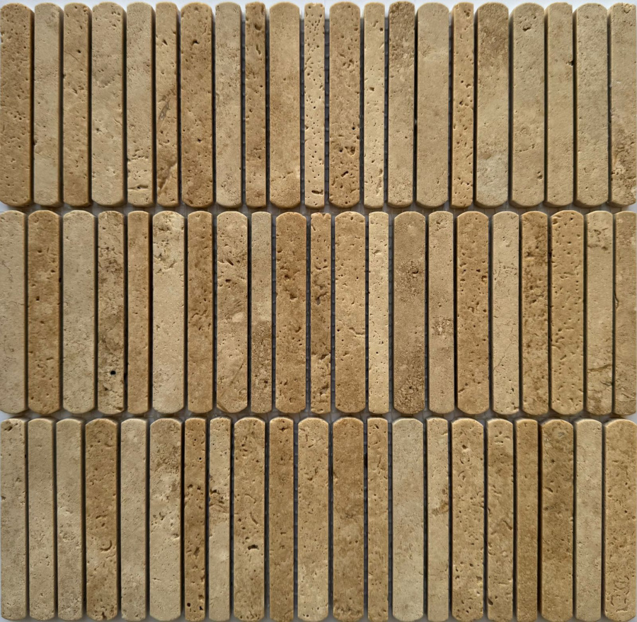 PIX 358 Yellow Travertine Полированная 10/12/15*100 300х305x8 Pixmosaic