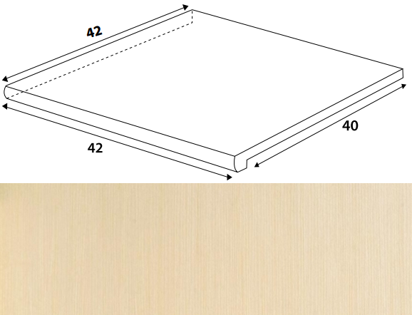 DCC4J363 Defile light beige left corner 42*42 RAKO