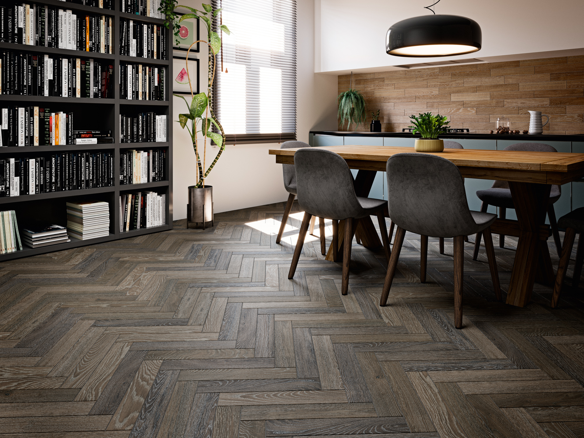 Chevron Ancona Chocolat 8x40 Ecoceramic