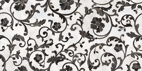 262554 FLOREALE BIANCO/NERO 39x78 Versace (Gardenia Orchidea)