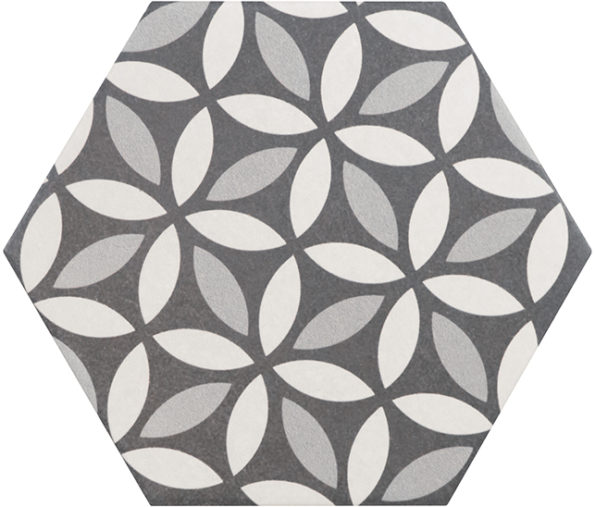 21357 Hexatile Harmony B&W 17,5x20 EQUIPE