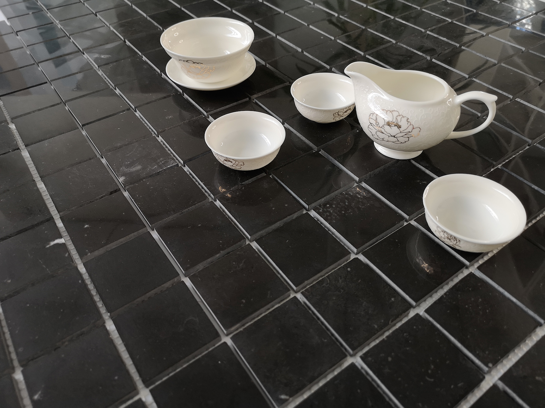 Pietrine Onice Jade Bianco POL 2.3x2.3 29.8x29.8 Caramelle Mosaic фото 12