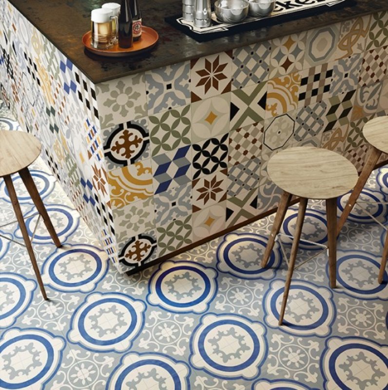 B177 TWENTY BLUES DECORO C RETT 20x20  Edimax