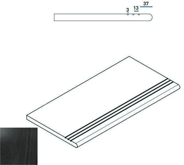 620040000030 CARBON GRADINO ROUND GRIP SX 30x60 Italon