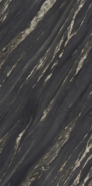 UM6L300674 TROPICAL BLACK Lucidato Shiny 6mm 300x150 Ariostea