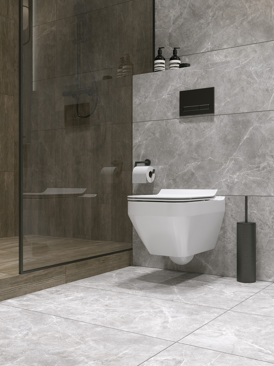 17018 Castello Темно-серый рельеф ректификат 44,8x89,8 Cersanit фото 11