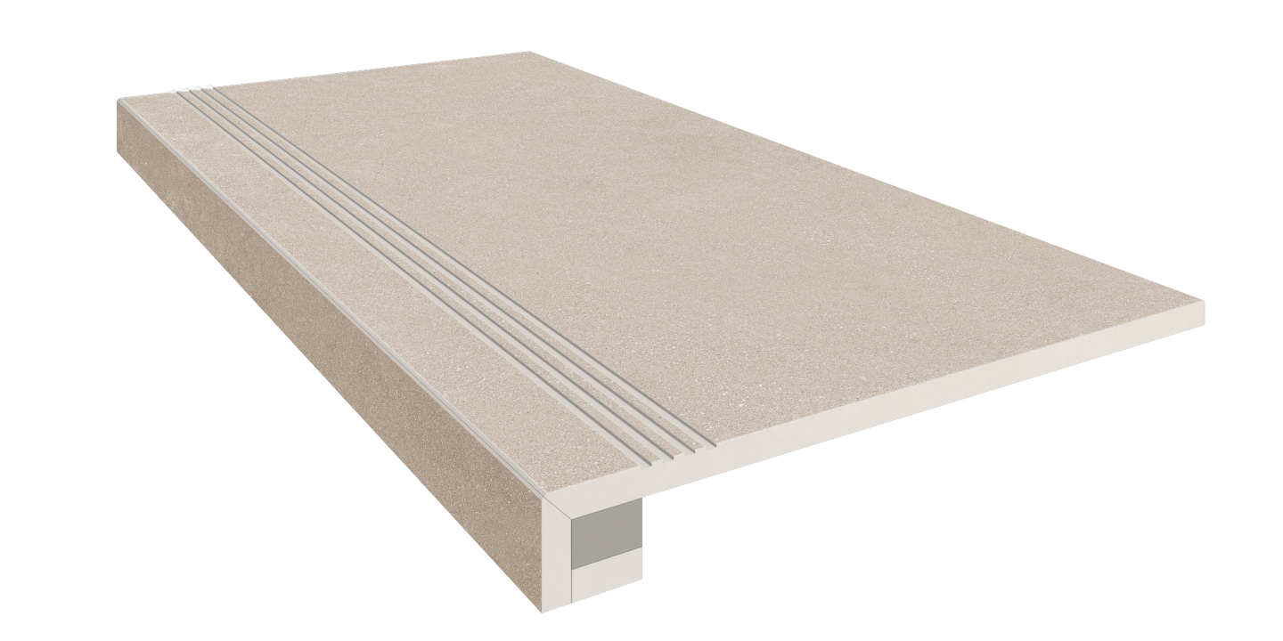 Комплект Ступень LN01 Luna 33x120 неполированная с бортиком + Подступенок 14.5x120 Estima