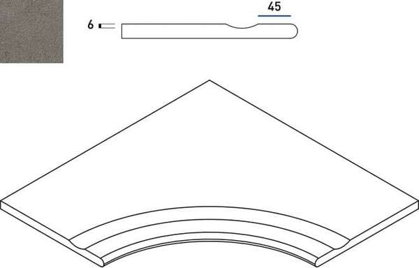 620090001036 Fume Bordo Svasato Angolare Round 60x60 Italon