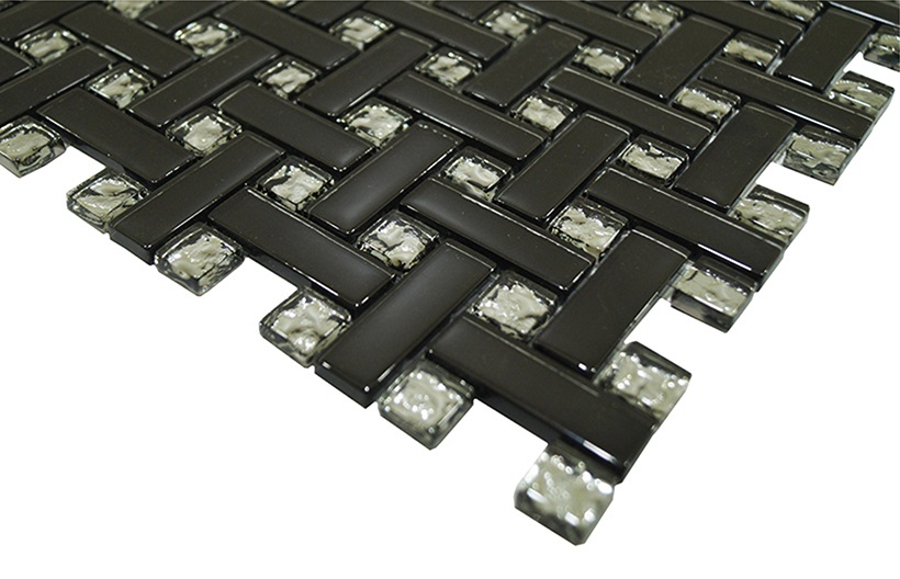 № 2083 микс бирюза-белый-темная бирюза колотая-платина (1.5x1.5) 30x30 Роскошная мозаика фото 13