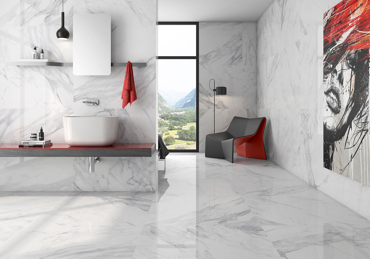 DANTE Blanco Compacglass 75x150 Geotiles