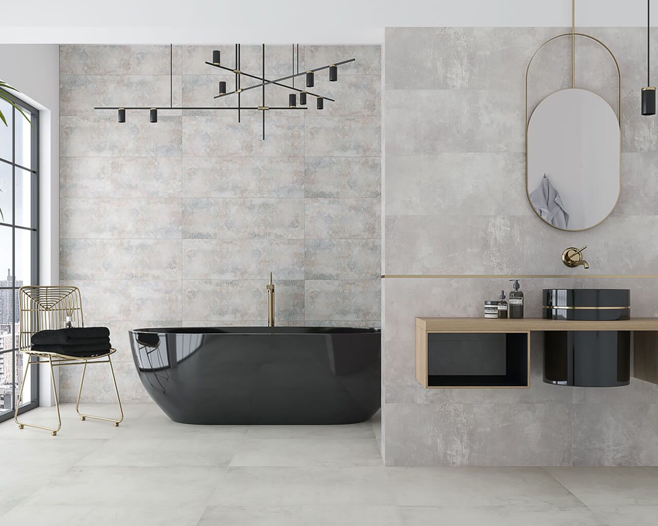 Industrial Chic Grys Struktura Rekt 29.8x89.8 Paradyz