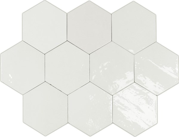 122078 ZELLIGE HEXA WHITE 10,8x12,4 WOW