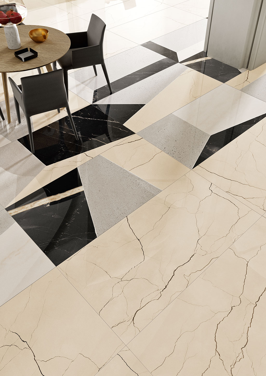 M4759LR SOUND OF MARBLES SCREZIATO VIVACE Polished 74x74 Fioranesе