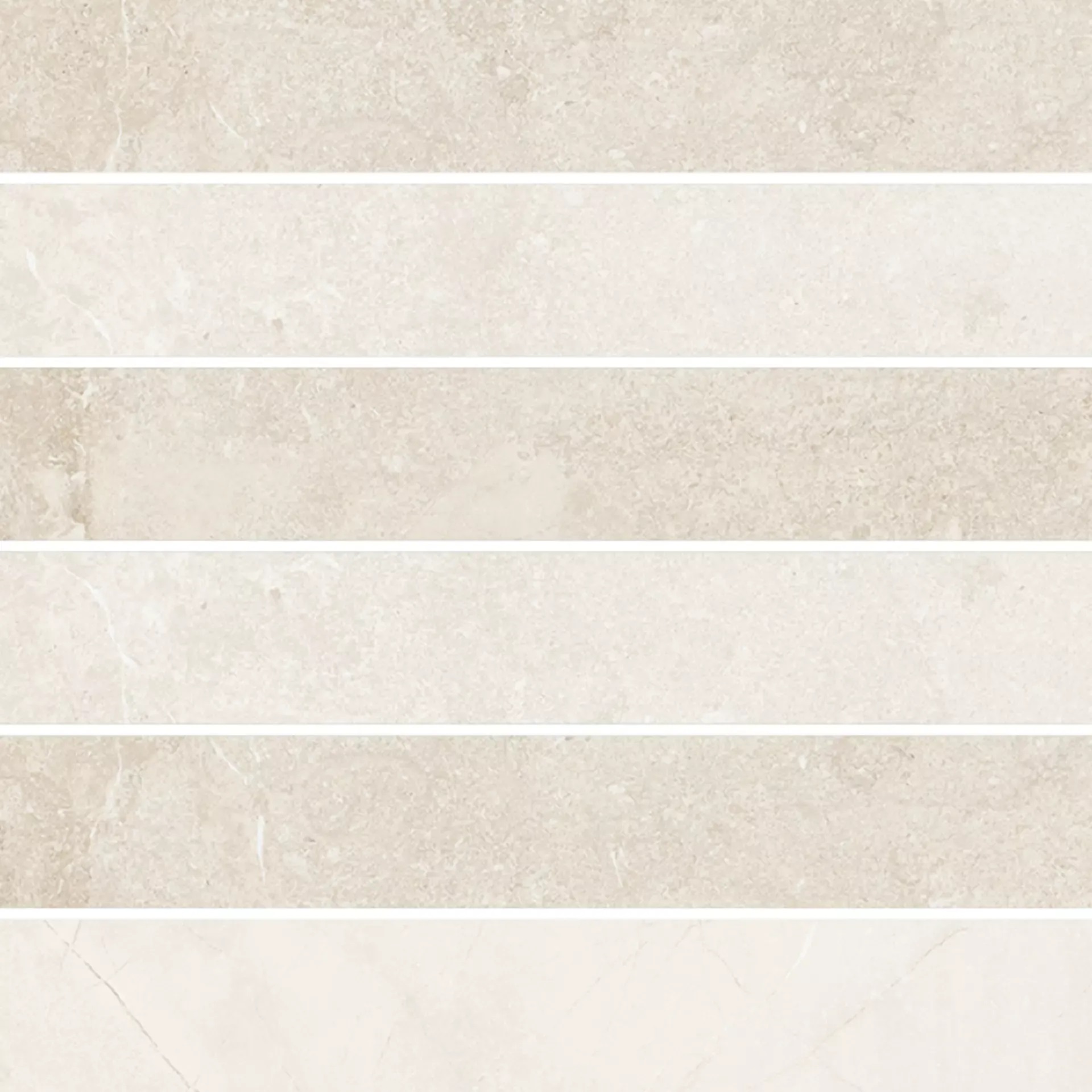 767170 Elemental White Limestone Mosaico 3D Luc 30x30 Cerim