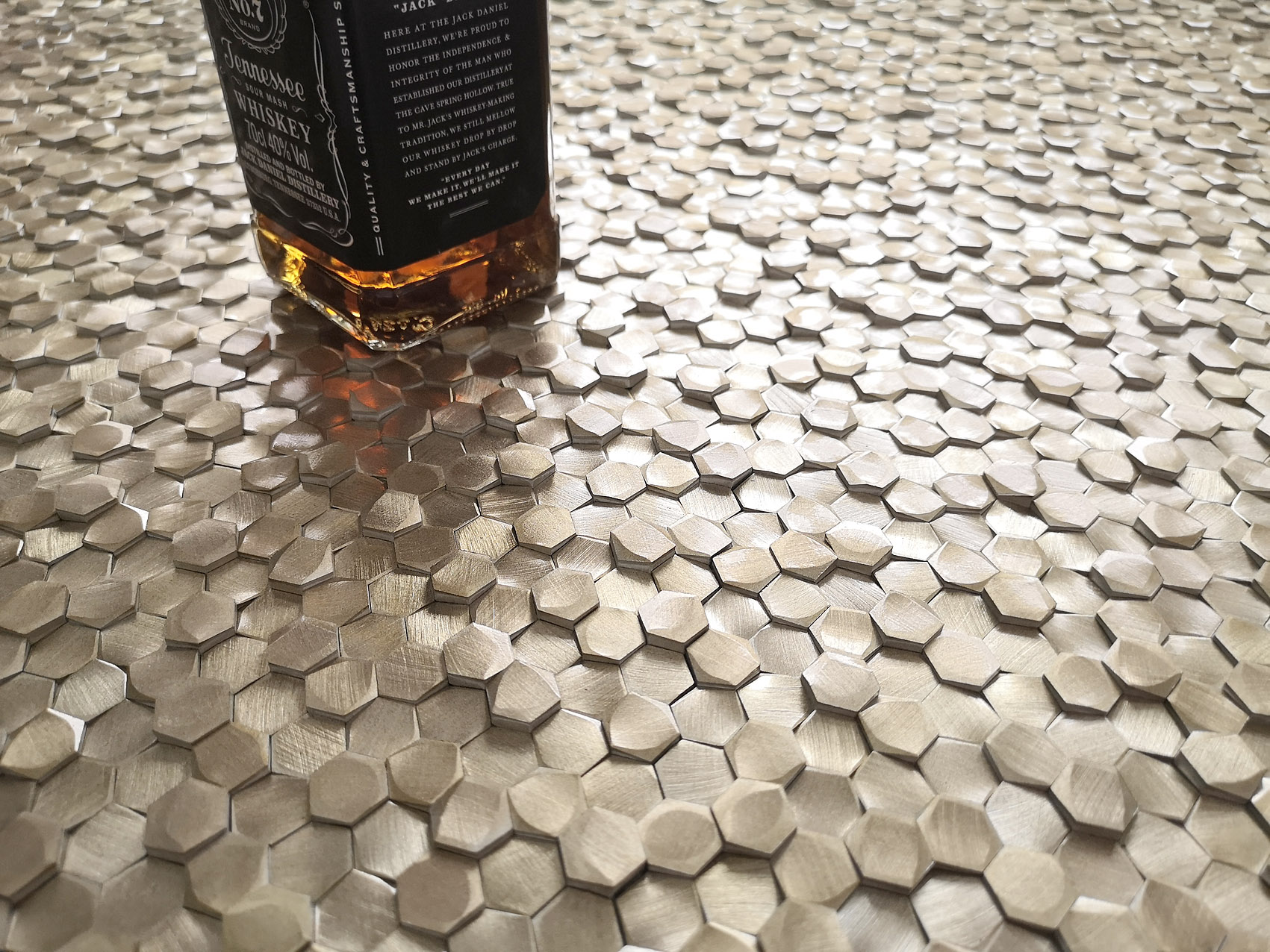 Aluminium 3D Hexagon Brass 8x14x6 29.7x30.6 Caramelle Mosaic фото 4