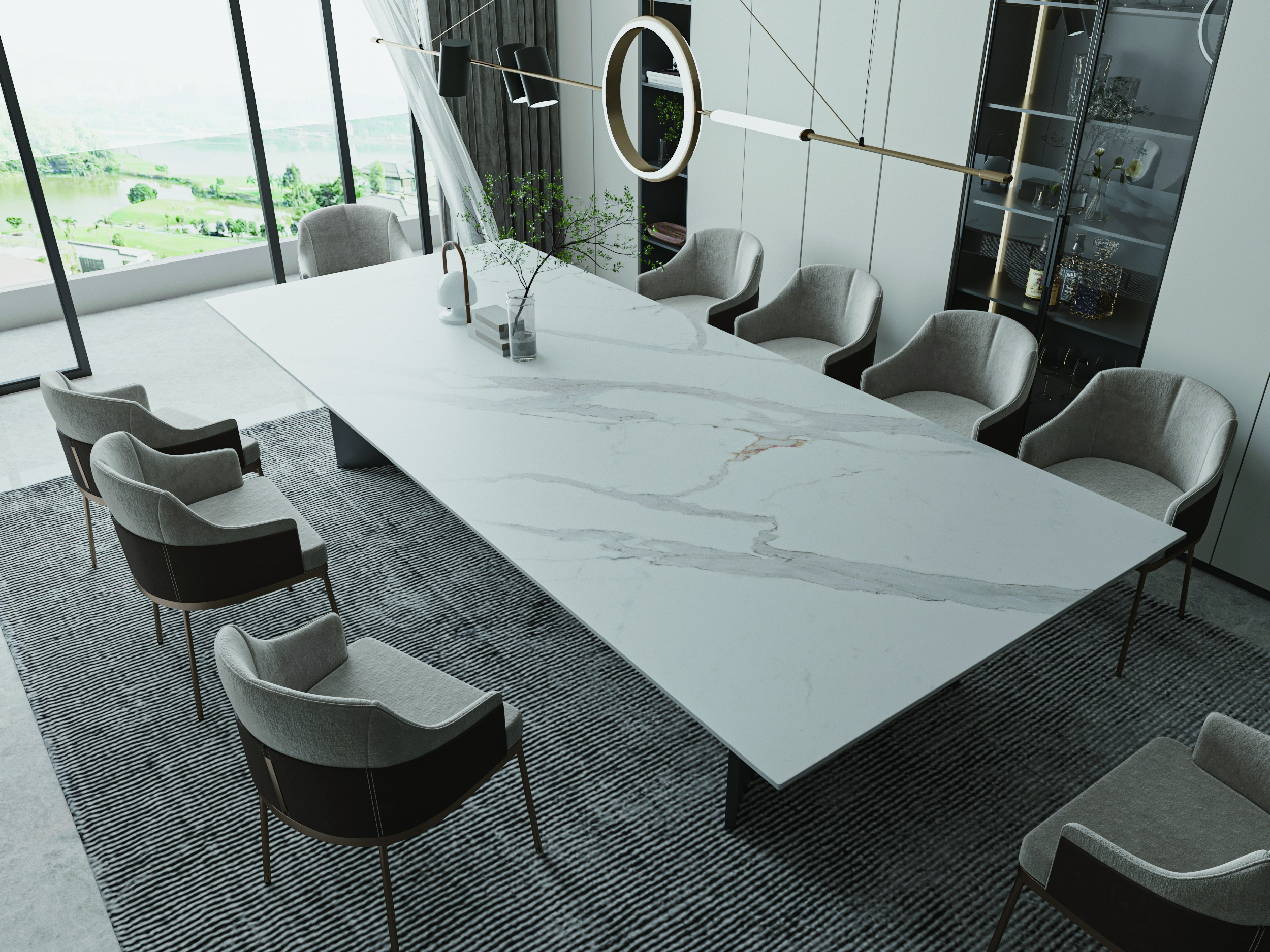 Saint Blanc Calacatta Matt Спеченный камень 1600x3200x6 Delfone фото 9