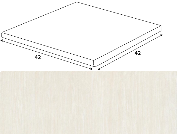 DCD4J36 Defile white right corner 42*42 RAKO