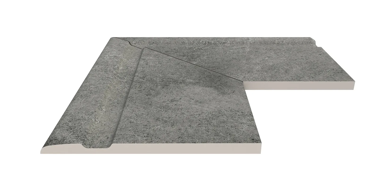 Угол фарфорового поручня наружный 90 Pool Garden Grey 30x50 Serapool
