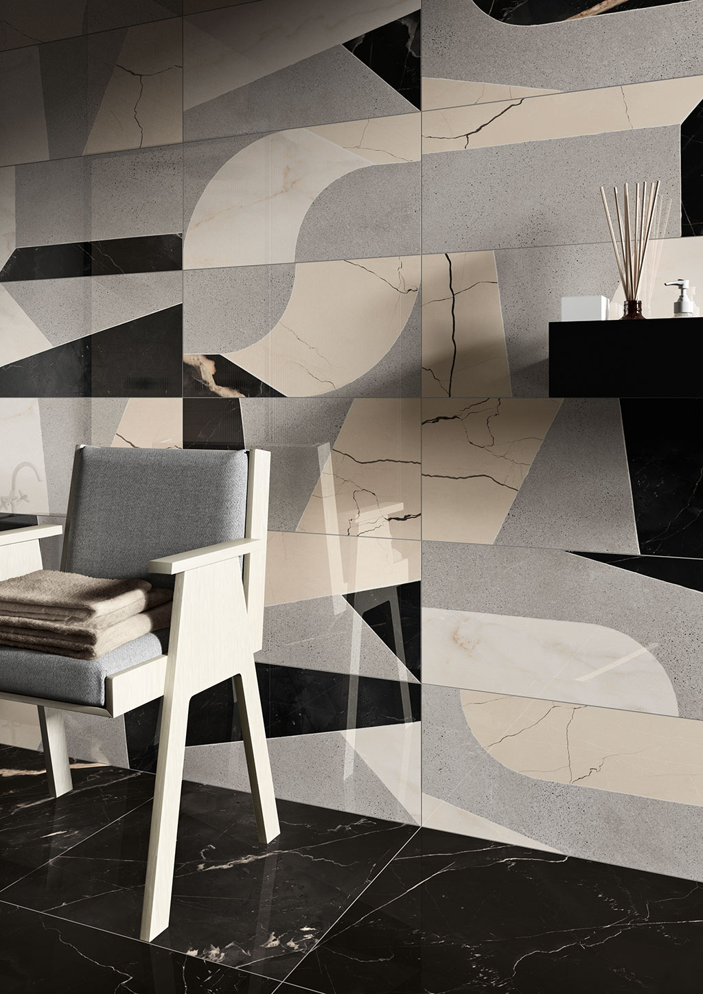 M4759LR SOUND OF MARBLES SCREZIATO VIVACE Polished 74x74 Fioranesе