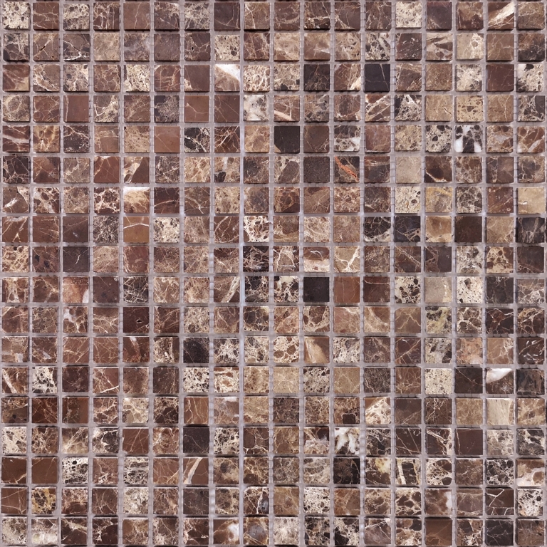 Pietrine Emperador Dark POL 15x15х4 305x305 Caramelle Mosaic