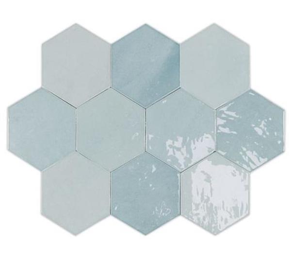 122081 ZELLIGE HEXA AQUA 10,8x12,4 WOW