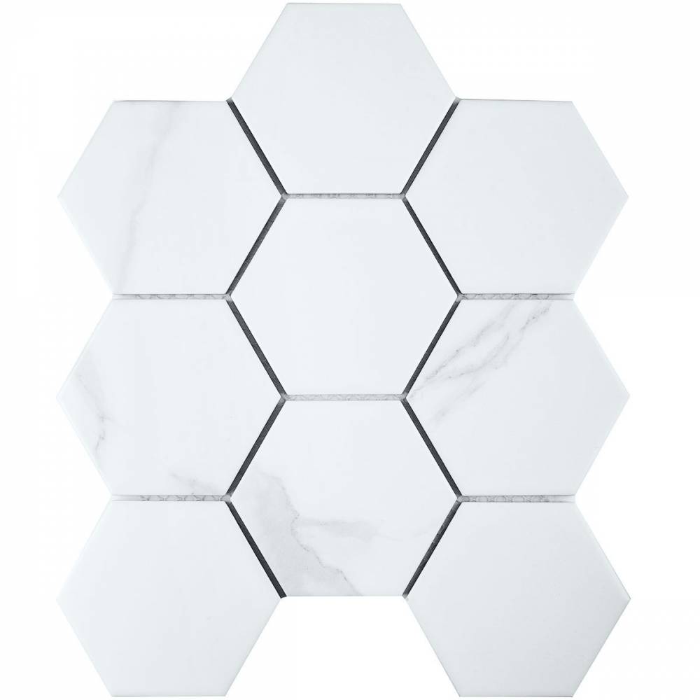 PMFQ82223 Hexagon big Carrara Matt 25.6х29.5х6 StarMosaic