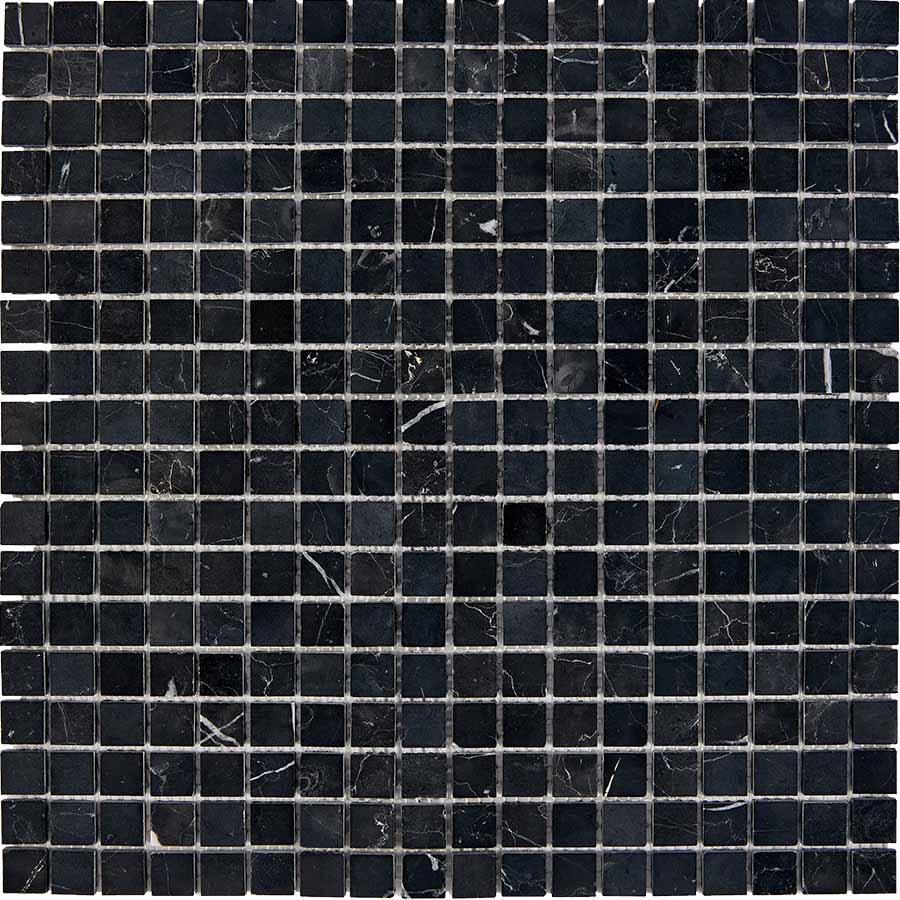 PIX 244 Nero Marquna из мрамора полированная 15x15 300х300х4 Pixmosaic