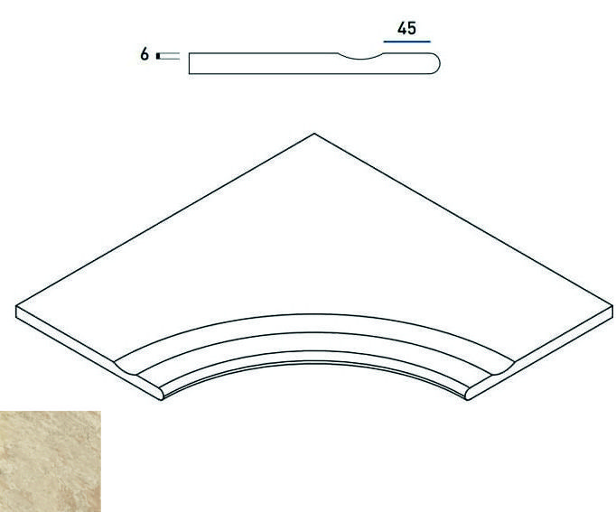 620090000366 Climb ROPE BORDO SVASATO ANGOLARE ROUND 30 60x60 Italon