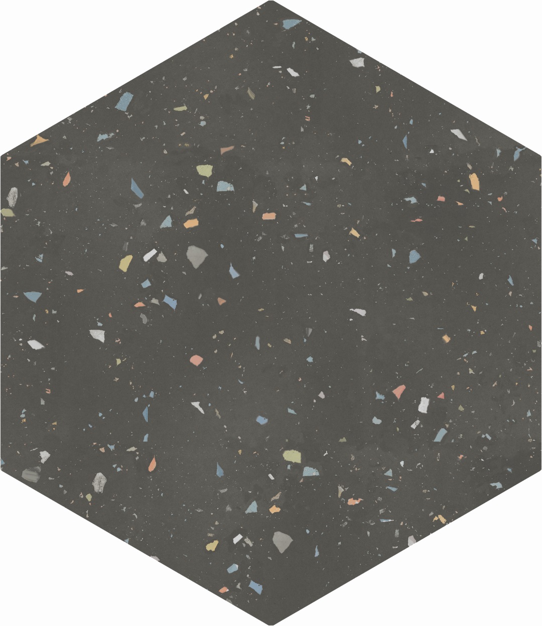 123386 Terrazzo Graphite Colours 32x36.8 DNA Tiles