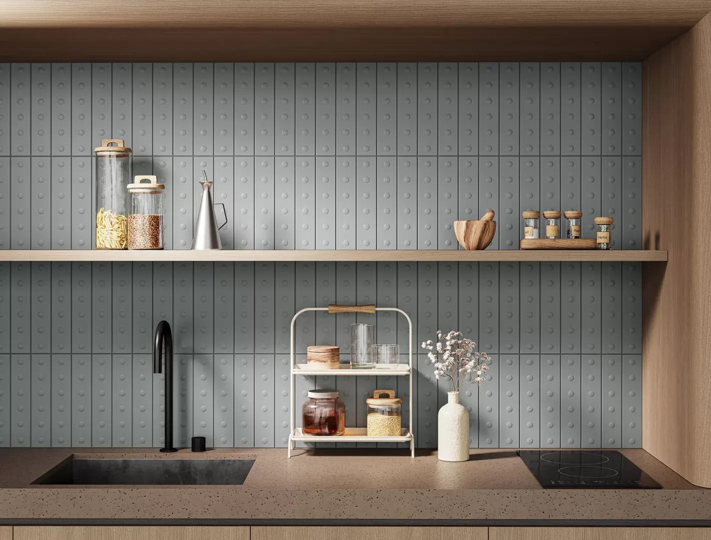 KM26391 Медина 1 серый матовый структура 6x28,5x1 Kerama Marazzi