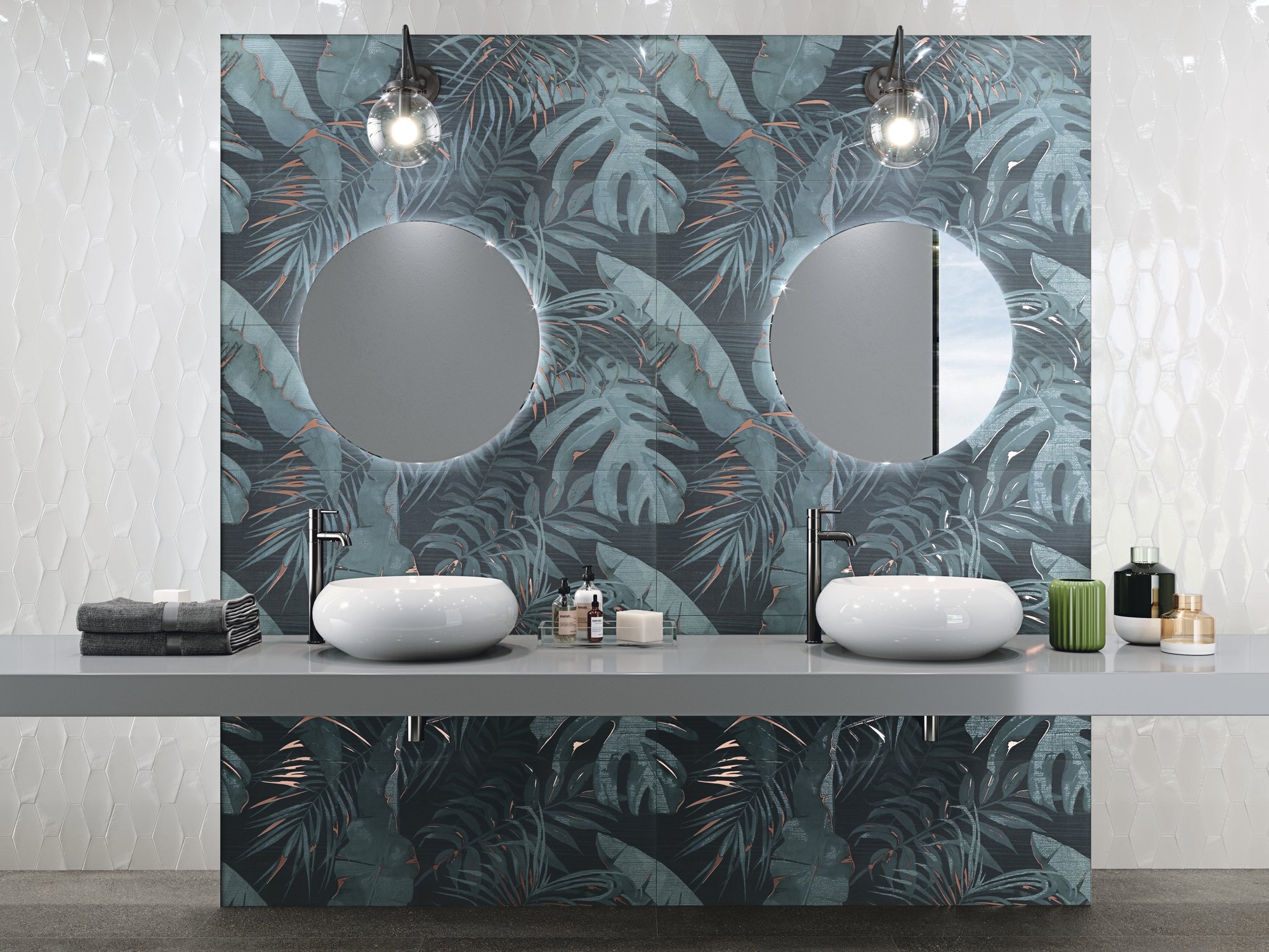 A036267 Decor Set (3) ABC Virnia Turquoise 40*120 Ape Ceramica