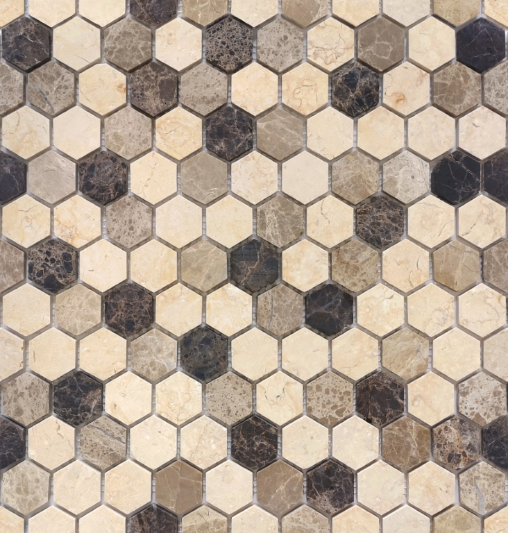 Pietra Mix 1 MAT hex 18x30x6 285x305x6 Caramelle Mosaic