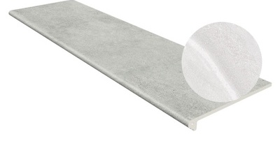 Ступень фронтальная Tibet Smooth Round. Blanco 33x120 Gres de Aragon