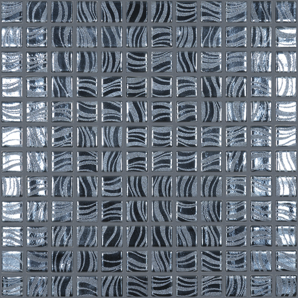 Glitter Black 7803 (на сетке) 25x25 31,7x31,7 Vidrepur