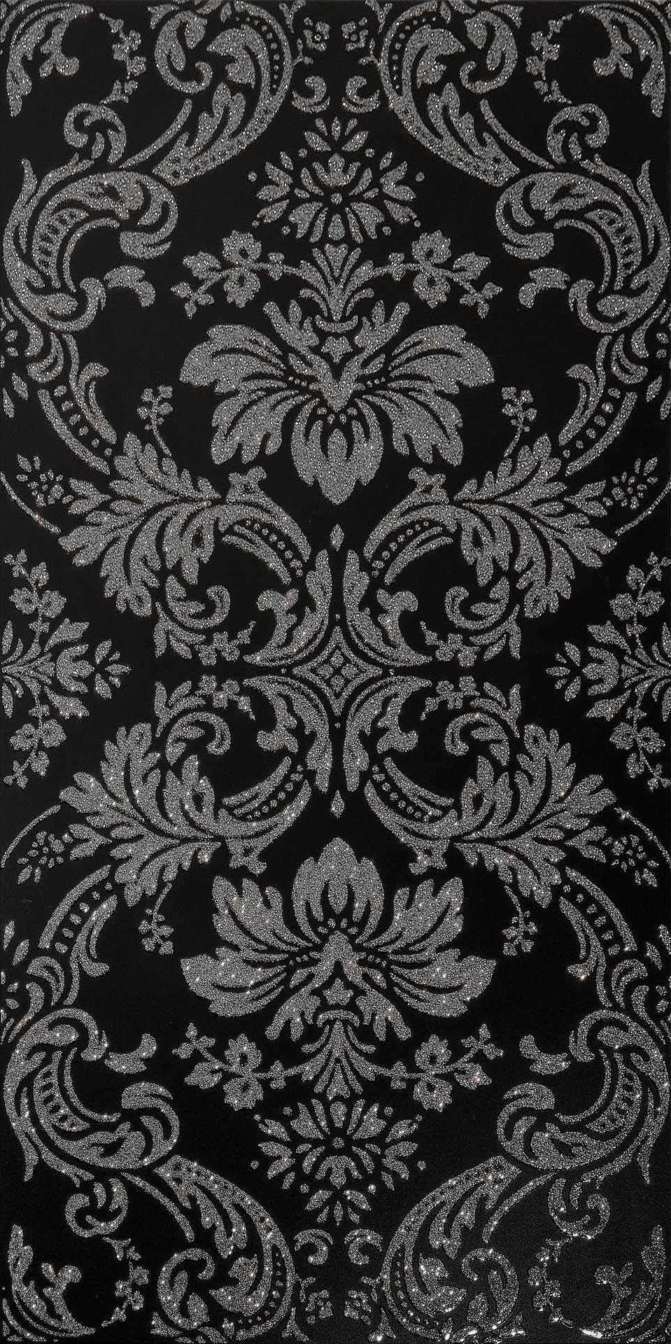 Architecture Damask Black+Silver Naturale 30x60 Casalgrande Padana