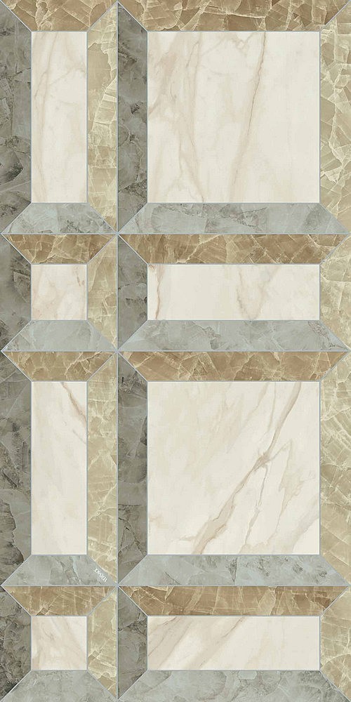 PF60014087 Tarsia Frame Avorio Deco Lux 3D Rett 60x120 Versace (Gardenia Orchidea)
