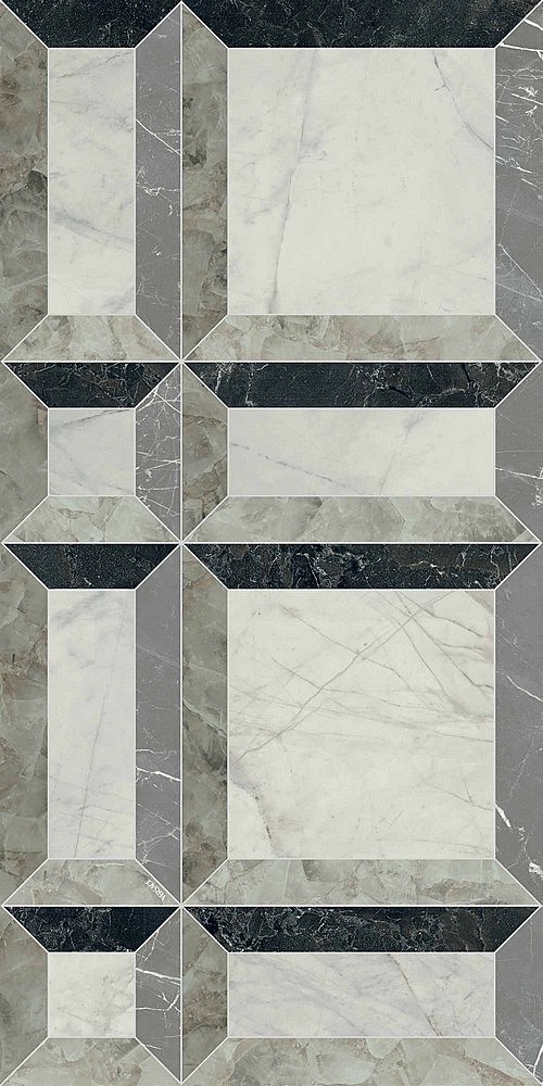 PF60014088 Tarsia Frame Nero Deco Lux 3D Rett 60x120 Versace (Gardenia Orchidea)